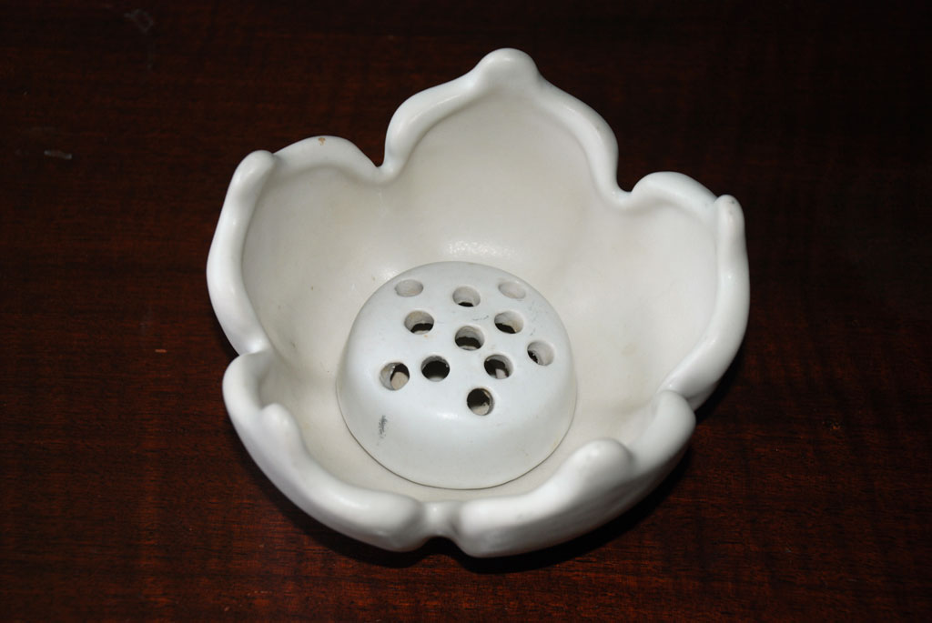 White Van Briggle Flower Frog