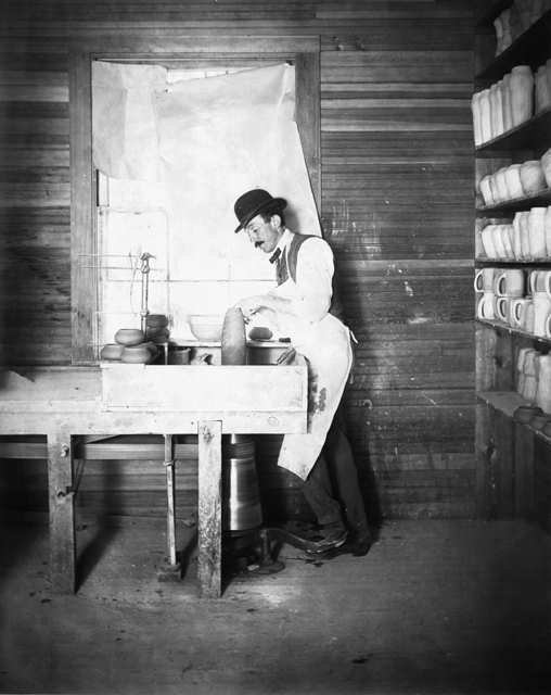 A potter at Van Briggle's workshop, 1902