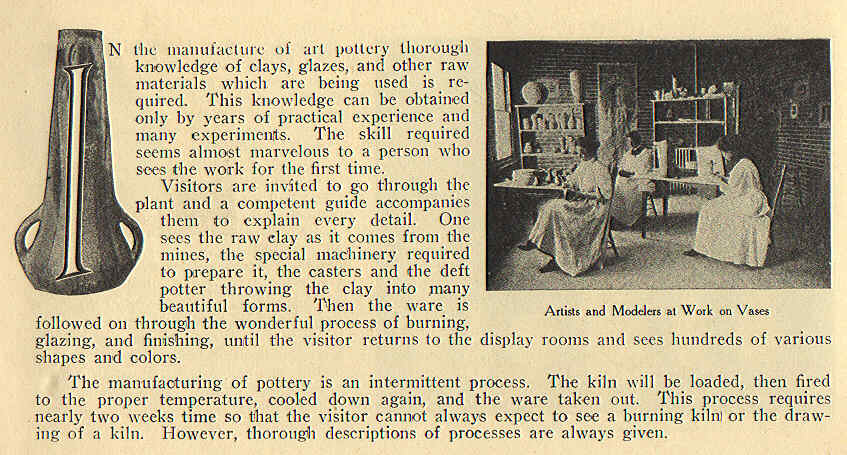 Interior page from 1908 Van Briggle catalog