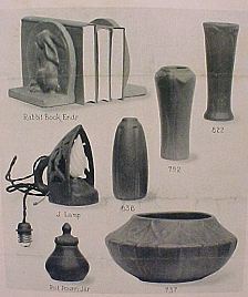 Page from early Van Briggle catalog, circa 1920s