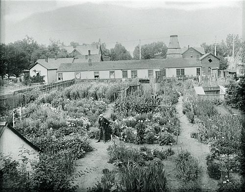 Garden behind the original Van Briggle Pottery on Nevada Avenue