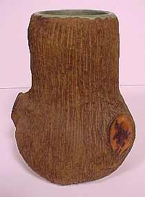 Scarce 1933 Van Briggle World's Fair vase with bark covering