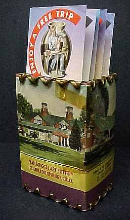 Van Briggle brochure holder from 1940s