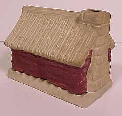Van Briggle log cabin incense burner, 1920s