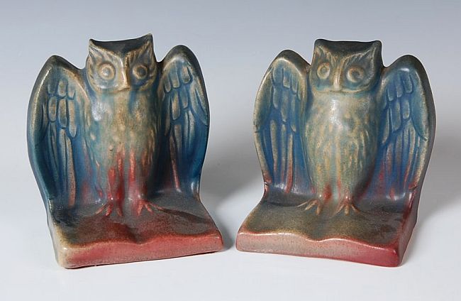 Early Van Briggle owl bookends